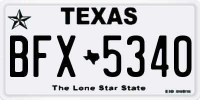 TX license plate BFX5340
