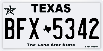 TX license plate BFX5342
