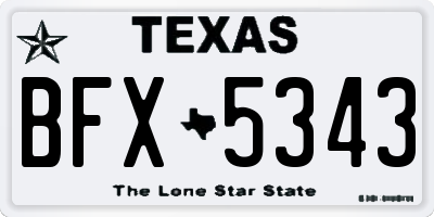 TX license plate BFX5343