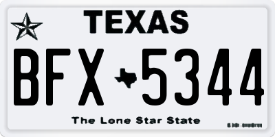 TX license plate BFX5344