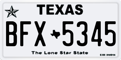 TX license plate BFX5345