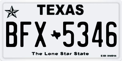 TX license plate BFX5346