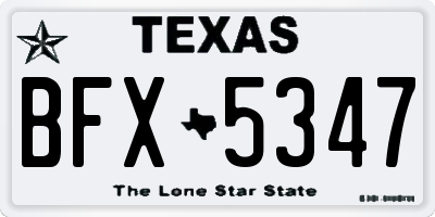 TX license plate BFX5347