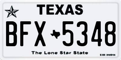 TX license plate BFX5348
