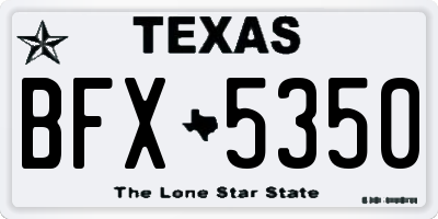TX license plate BFX5350