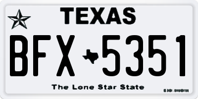 TX license plate BFX5351