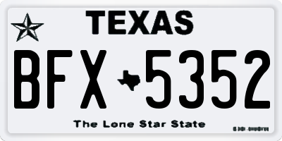 TX license plate BFX5352