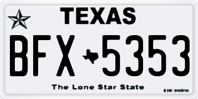 TX license plate BFX5353