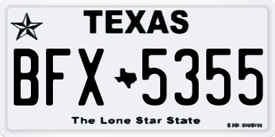 TX license plate BFX5355