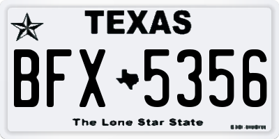 TX license plate BFX5356