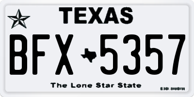 TX license plate BFX5357
