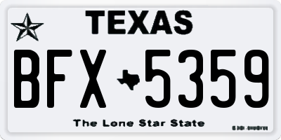 TX license plate BFX5359