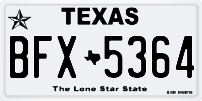 TX license plate BFX5364