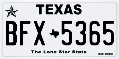TX license plate BFX5365