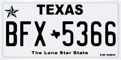 TX license plate BFX5366
