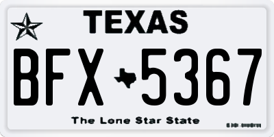 TX license plate BFX5367