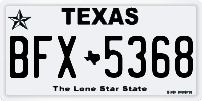 TX license plate BFX5368