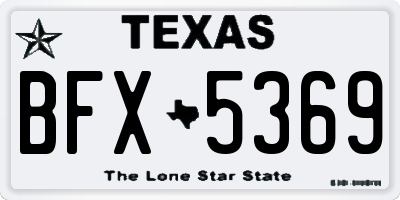 TX license plate BFX5369