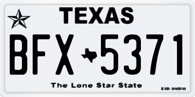 TX license plate BFX5371