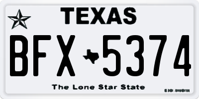 TX license plate BFX5374