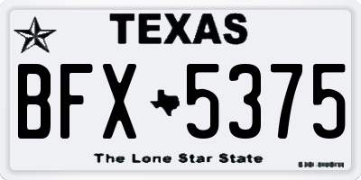 TX license plate BFX5375