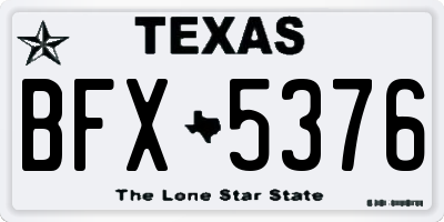 TX license plate BFX5376