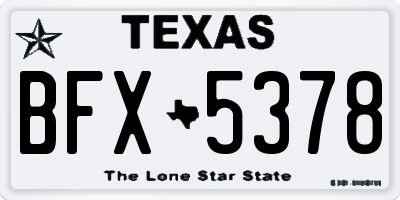 TX license plate BFX5378