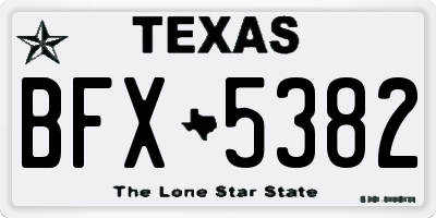 TX license plate BFX5382