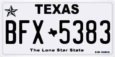 TX license plate BFX5383