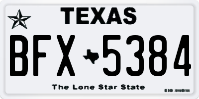 TX license plate BFX5384