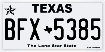 TX license plate BFX5385
