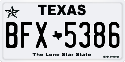 TX license plate BFX5386
