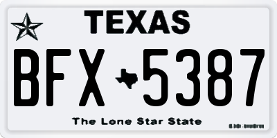 TX license plate BFX5387