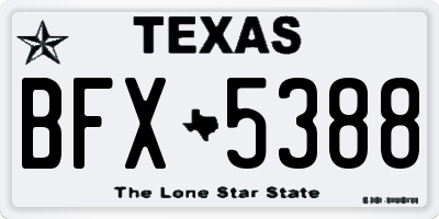 TX license plate BFX5388