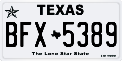 TX license plate BFX5389