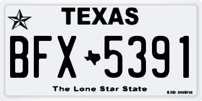 TX license plate BFX5391
