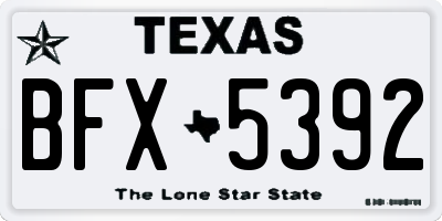 TX license plate BFX5392