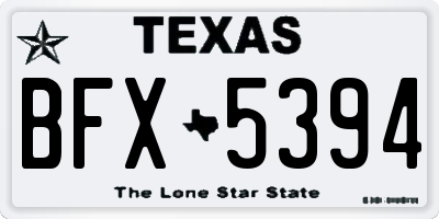 TX license plate BFX5394