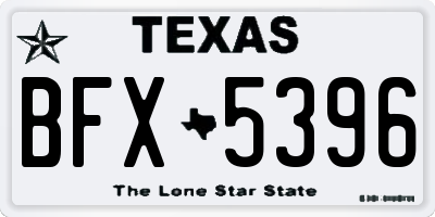 TX license plate BFX5396