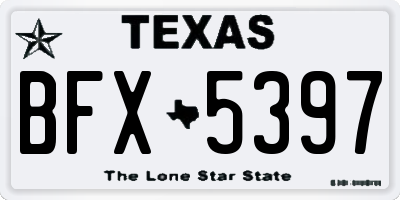 TX license plate BFX5397