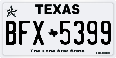 TX license plate BFX5399
