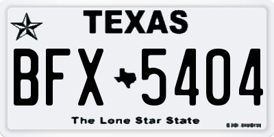 TX license plate BFX5404