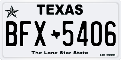 TX license plate BFX5406
