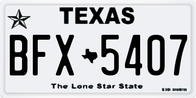 TX license plate BFX5407