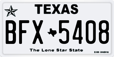 TX license plate BFX5408
