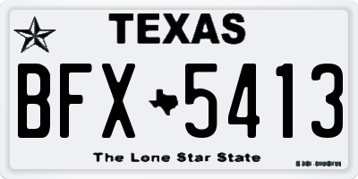 TX license plate BFX5413