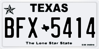 TX license plate BFX5414