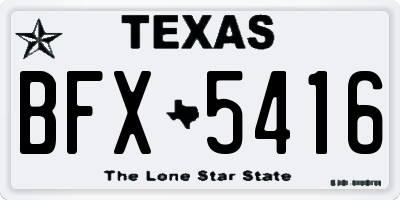 TX license plate BFX5416