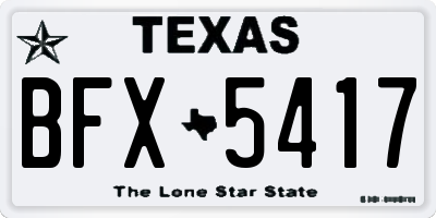 TX license plate BFX5417