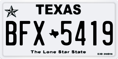 TX license plate BFX5419